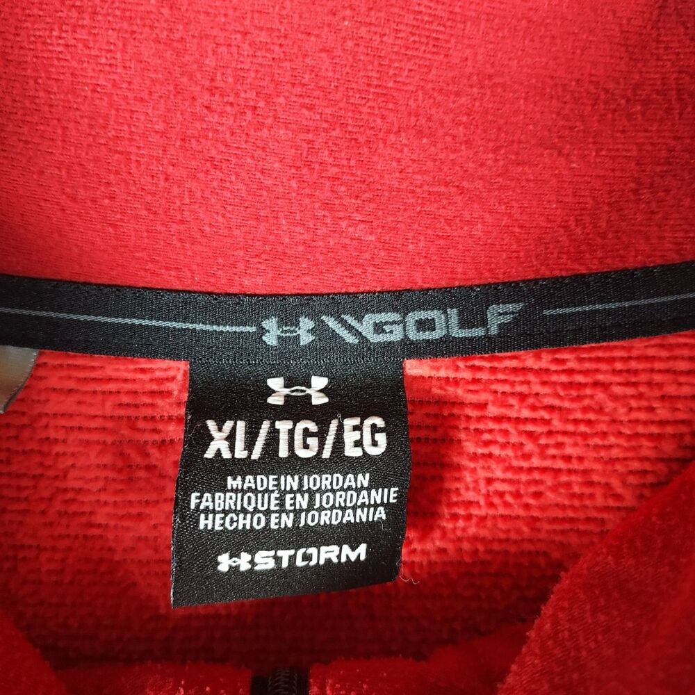Under Armour Storm SweaterFleece 1/4-Zip XL Red Pullover Men’s Golf Performance - Picture 6 of 11